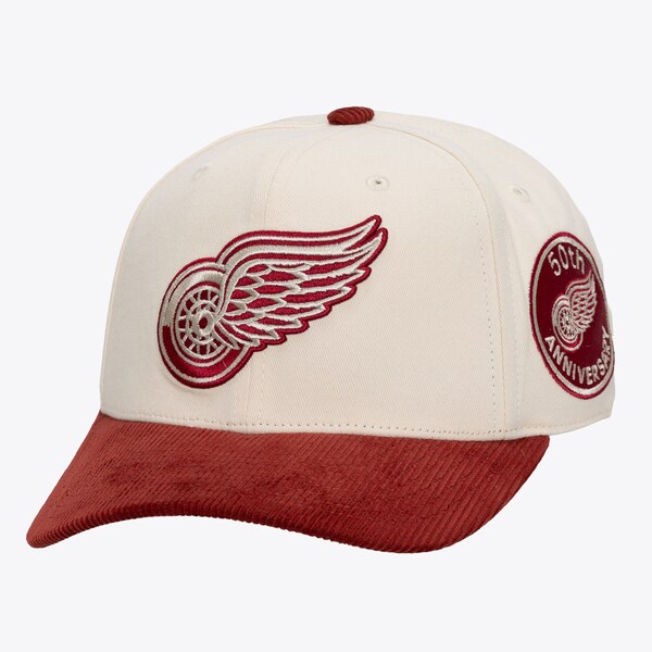 Detroit Red Wings Cream Fall Corduroy Pro Crown Snapback Hat