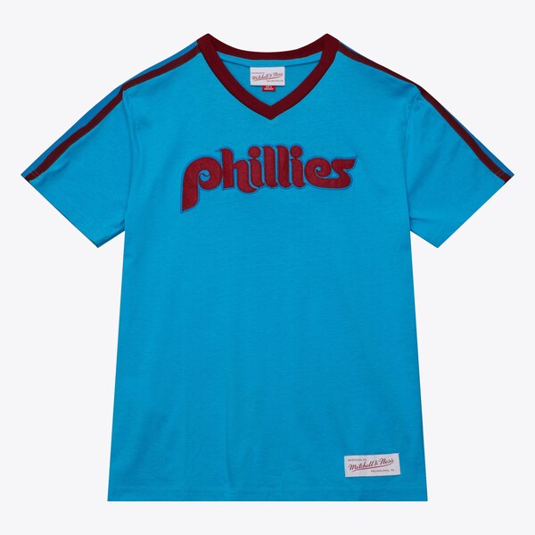 Youth Philadelphia Phillies Light Blue Overtime Win V-Neck T-Shirt