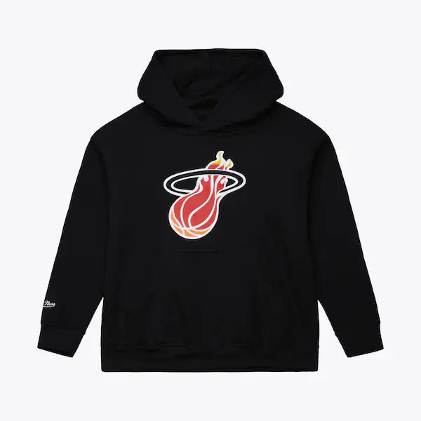 Youth Miami Heat Black Retro Logo Pullover Hoodie