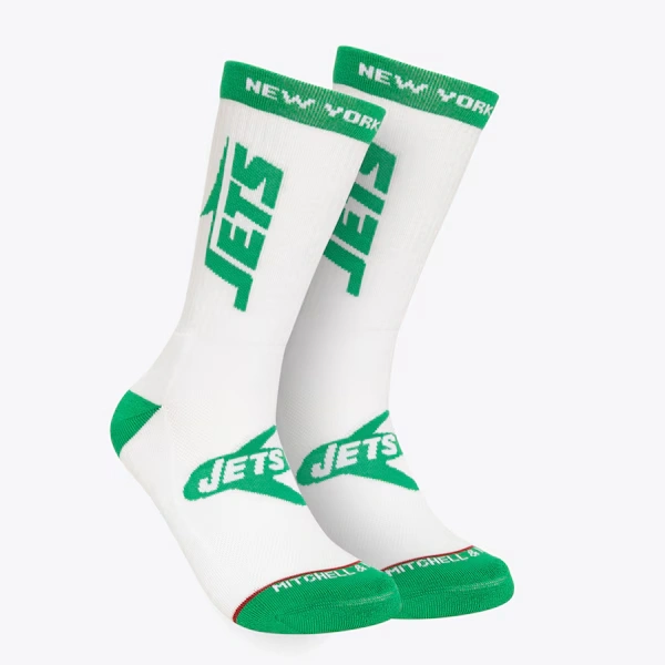 New York Jets White Kick Off Crew Socks