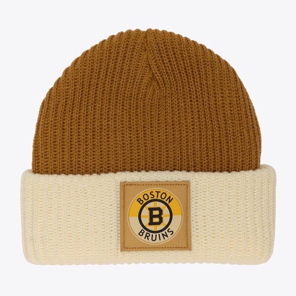Boston Bruins Brown/Cream Dusted Cuffed Knit Hat