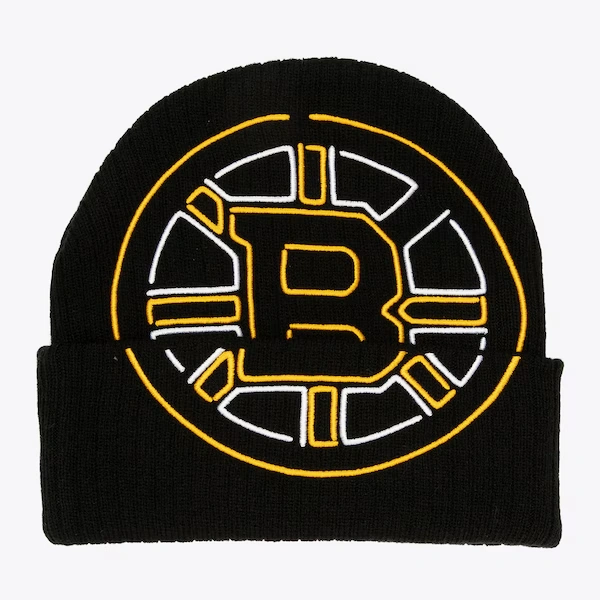 Boston Bruins Black Line Light Cuffed Knit Hat