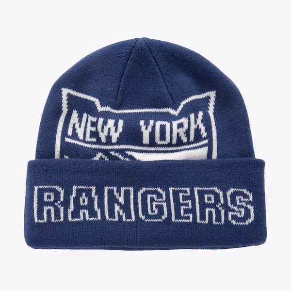 New York Rangers Blue K.O Cuffed Knit Beanie