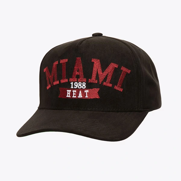 Miami Heat Black Suede Pro Adjustable Hat