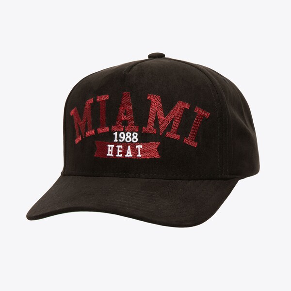 Miami Heat Black Suede Pro Adjustable Hat