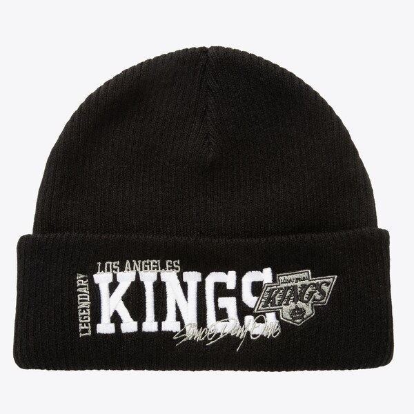 Los Angeles Kings Black Billboard Vintage Logo Cuffed Knit Beanie