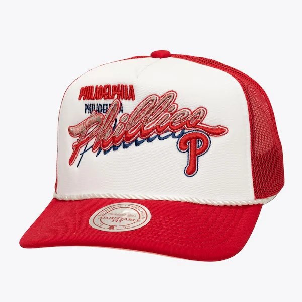Philadelphia Phillies White Shadow Drop Trucker Adjustable Hat