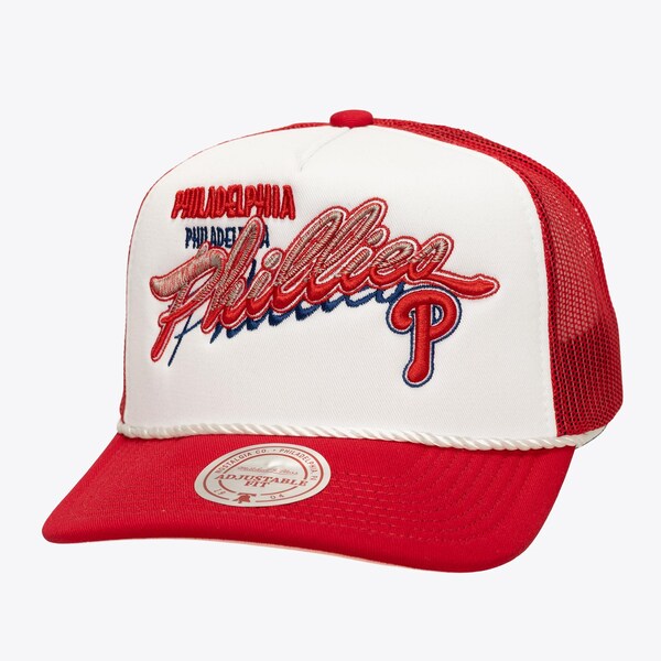 Philadelphia Phillies White Shadow Drop Trucker Adjustable Hat
