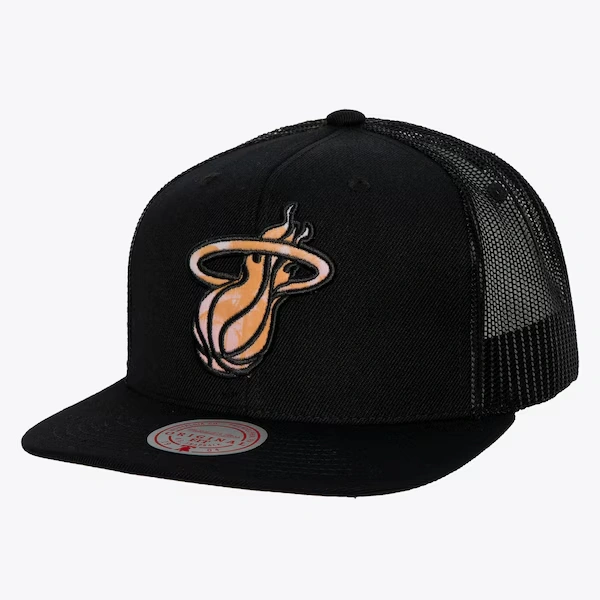 Miami Heat Black M&N x Nicky Jam Trucker Snapback Hat
