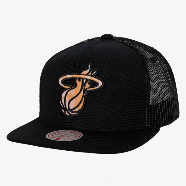 Miami Heat Black M&N x Nicky Jam Trucker Snapback Hat
