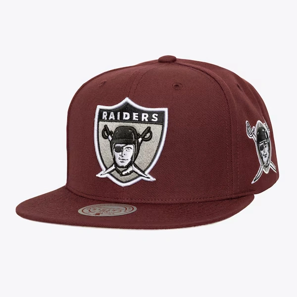 Oakland Raiders Burgundy Fashion Snapback Hat