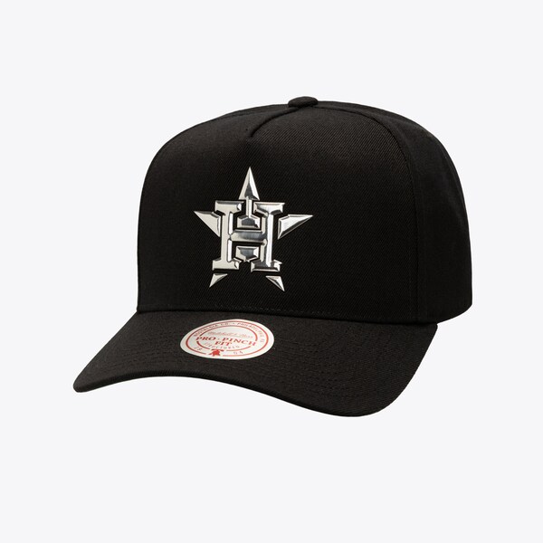 Houston Astros Black Chrome Pro Pinch Snapback Hat