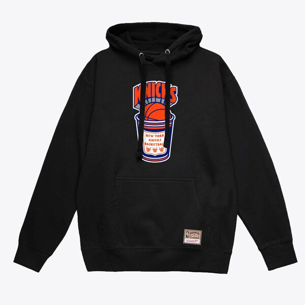 New York Knicks Black Hardwood Classics Coffee Pullover Hoodie