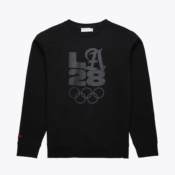 M&N x LA28 Black Fleece Pullover Sweatshirt
