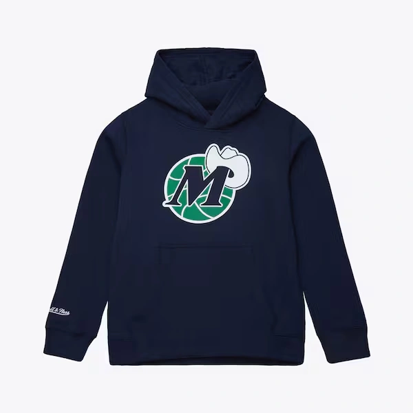 Youth Dallas Mavericks Navy Retro Logo Pullover Hoodie