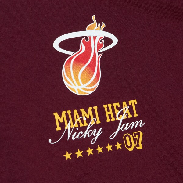 Miami Heat Red M&N x Nicky Jam T-Shirt 4 Miami Heat Red M&N x Nicky Jam T-Shirt