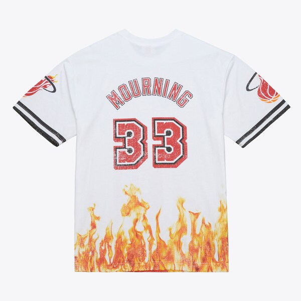 Alonzo Mourning Miami Heat White Playmaker Vintage T-Shirt 3 Alonzo Mourning Miami Heat White Playmaker Vintage T-Shirt