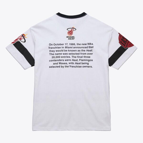 Miami Heat White Hardwood Classics Team Origins Premium T-Shirt 3 Miami Heat White Hardwood Classics Team Origins Premium T-Shirt