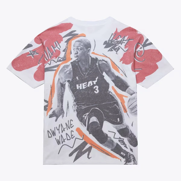 Dwyane Wade Miami Heat White Showstopper Player T-Shirt 3 Dwyane Wade Miami Heat White Showstopper Player T-Shirt