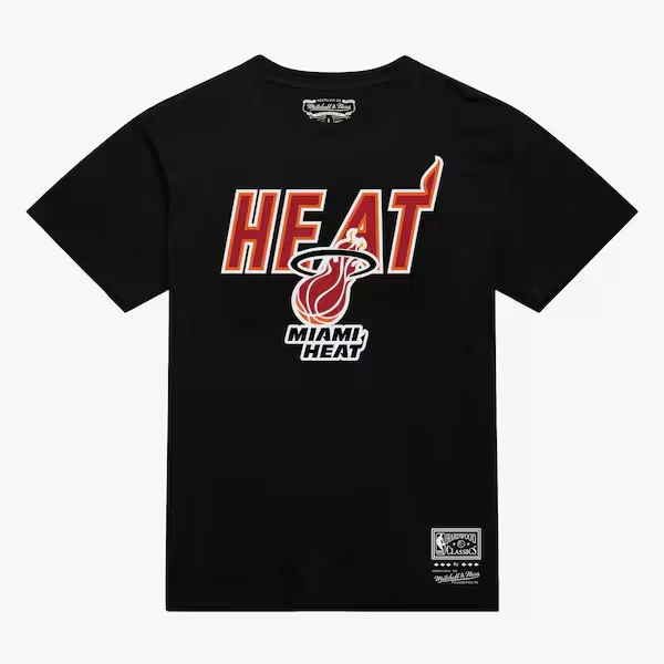 Miami Heat Black Hardwood Classics Evergreen T-Shirt