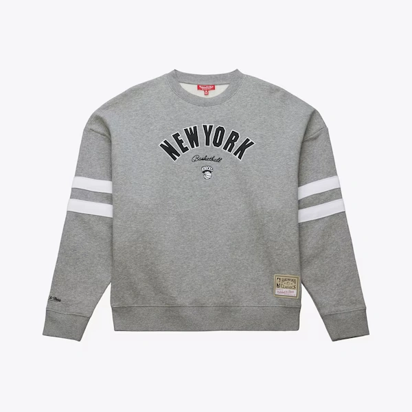 Women's New York Knicks Heather Gray Logo Lightweight Pullover Sweatshirt