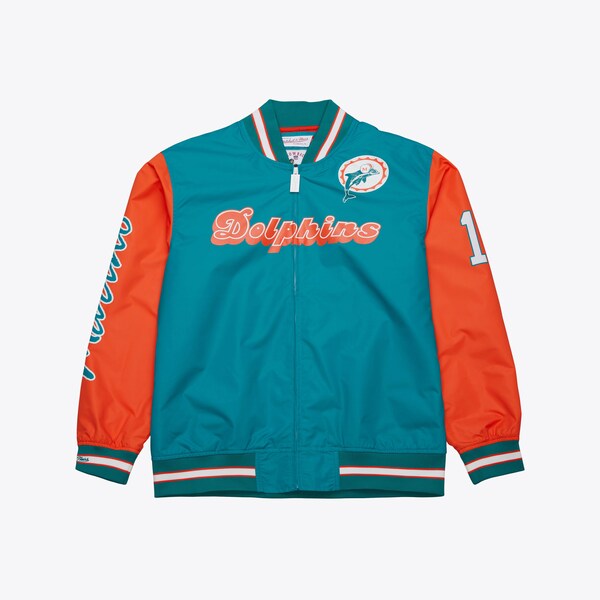 Dan Marino Miami Dolphins Aqua Vintage Logo Player Burst Warmup Full-Zip Jacket
