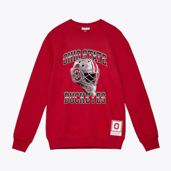 Ohio State Buckeyes Scarlet Goalie Mask Pullover Sweatshirt