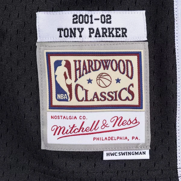 Men's Tony Parker Black San Antonio Spurs 2001/02 Hardwood Classics Swingman Player Jersey