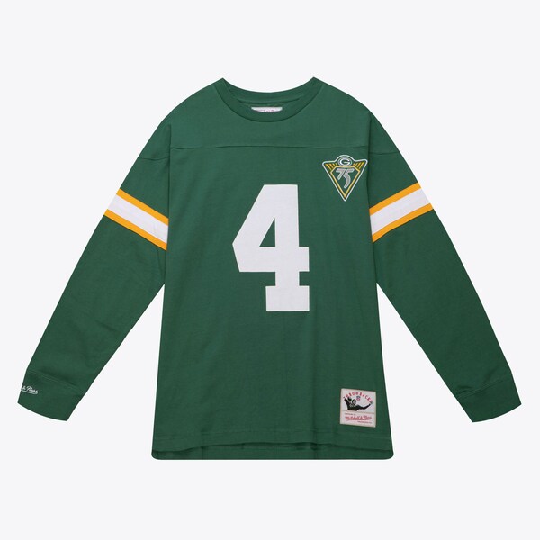 Brett Favre Green Bay Packers 1993 Green Retired Player Name & Number Long Sleeve T-Shirt
