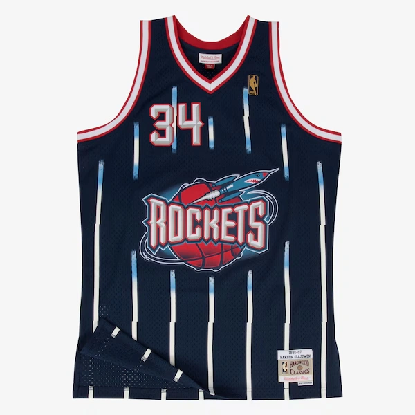 Hakeem Olajuwon Houston Rockets 1996-97 Navy Swingman Player Jersey