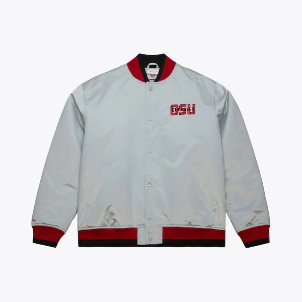 Ohio State Buckeyes 1986 Silver Vintage Satin Full-Snap Jacket