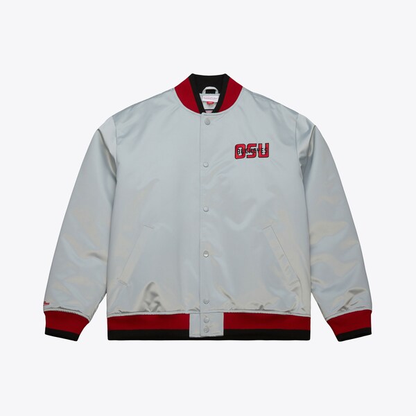 Ohio State Buckeyes 1986 Silver Vintage Satin Full-Snap Jacket