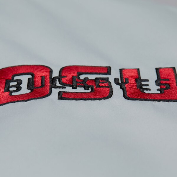 Ohio State Buckeyes 1986 Silver Vintage Satin Full-Snap Jacket 4 Ohio State Buckeyes 1986 Silver Vintage Satin Full-Snap Jacket