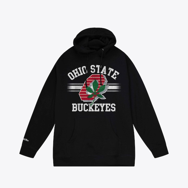 Ohio State Buckeyes Black Vintage Stripe Pullover Hoodie