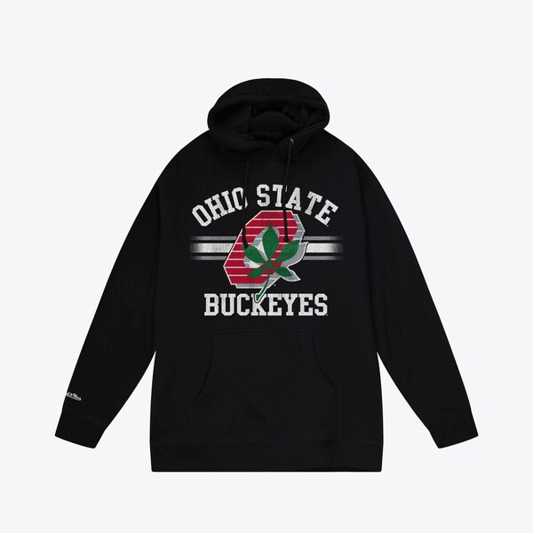 Ohio State Buckeyes Black Vintage Stripe Pullover Hoodie