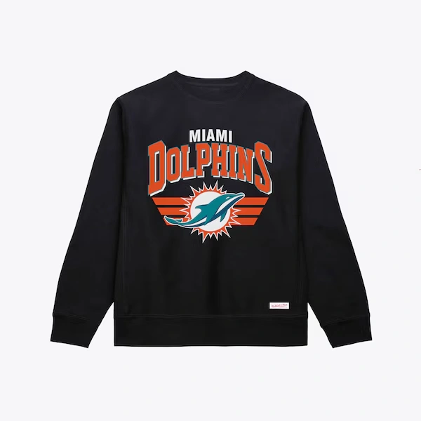 Miami Dolphins Black Name Bend Sweatshirt