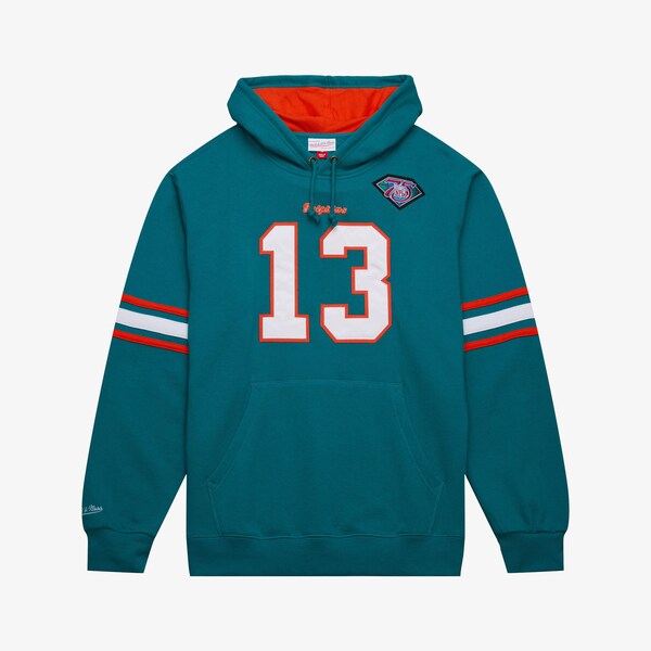 Dan Marino Miami Dolphins 1994 Aqua Name & Number Fleece Pullover Hoodie