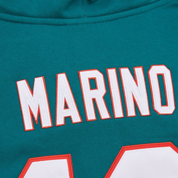 Dan Marino Miami Dolphins 1994 Aqua Name & Number Fleece Pullover Hoodie 7 Dan Marino Miami Dolphins 1994 Aqua Name & Number Fleece Pullover Hoodie