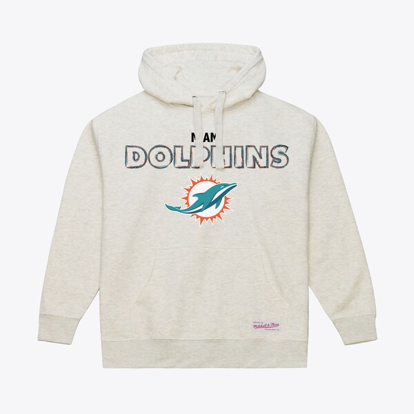Miami Dolphins White Sketch Outline Hoodie