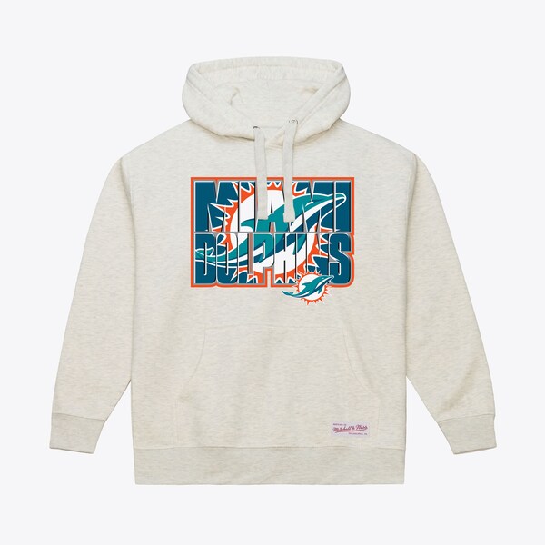Miami Dolphins White Team Stacked Logo Hoodie