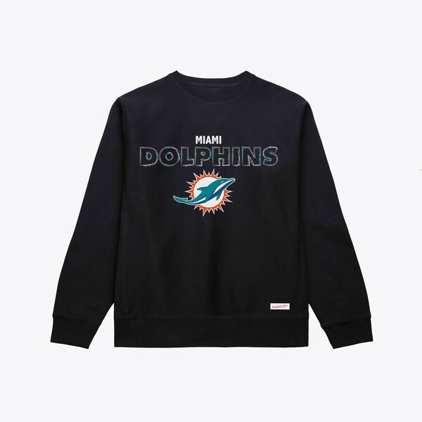 Miami Dolphins Black Sketch Outline Sweatshirt
