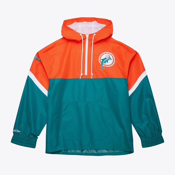Miami Dolphins Aqua Tie Breaker Vintage Lightweight Anorak Quarter-Zip Windbreaker
