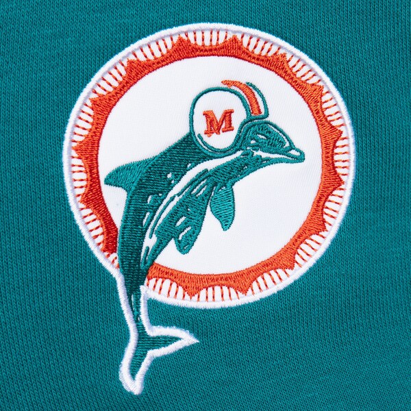 Miami Dolphins Aqua Vintage Logo Head Coach Fleece Pullover Hoodie 5 Miami Dolphins Aqua Vintage Logo Head Coach Fleece Pullover Hoodie