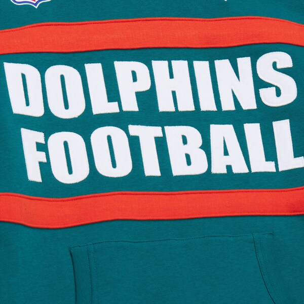 Miami Dolphins Aqua Vintage Logo Head Coach Fleece Pullover Hoodie 6 Miami Dolphins Aqua Vintage Logo Head Coach Fleece Pullover Hoodie