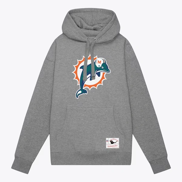 Miami Dolphins Gray Basic Logo 3.0 Pullover Hoodie