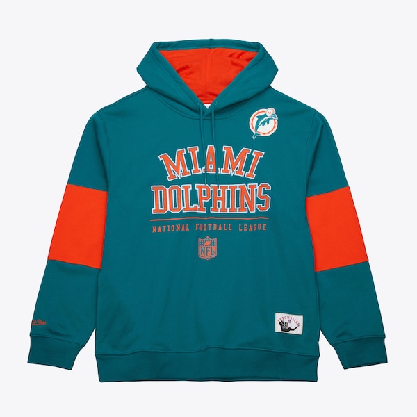Miami Dolphins Aqua Retro Fleece Pullover Hoodie
