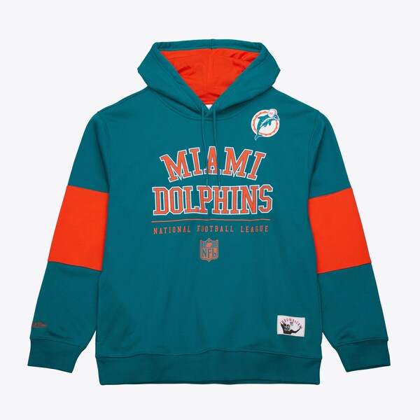 Miami Dolphins Aqua Retro Fleece Pullover Hoodie