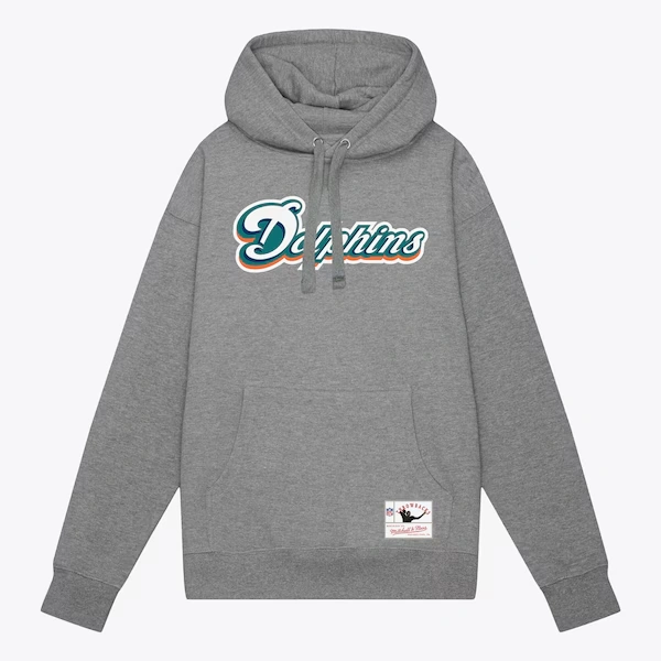 Miami Dolphins Gray Wordmark Pullover Hoodie