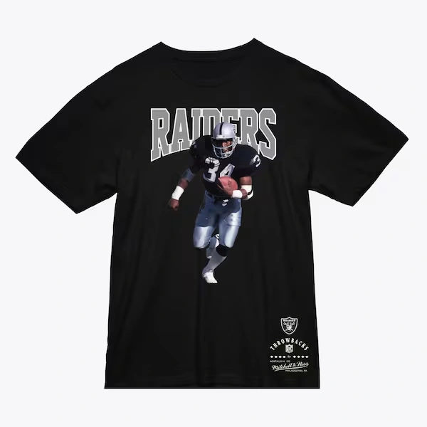 Bo Jackson Oakland Raiders Black Sideline Player T-Shirt