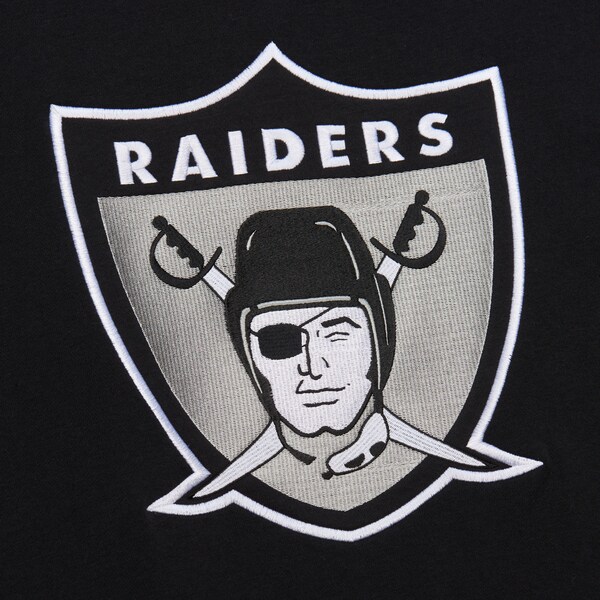 Oakland Raiders Black Lace-Up Pullover Sweatshirt